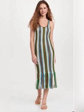MOTHER The Benefits Crochet Midi Dress